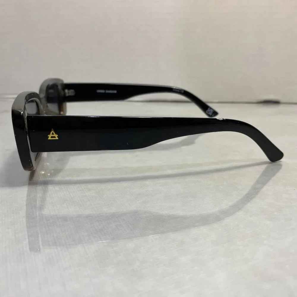 AIRE Ceres Slim Rectangle Sunglasses Dark Tort Smoke Mono